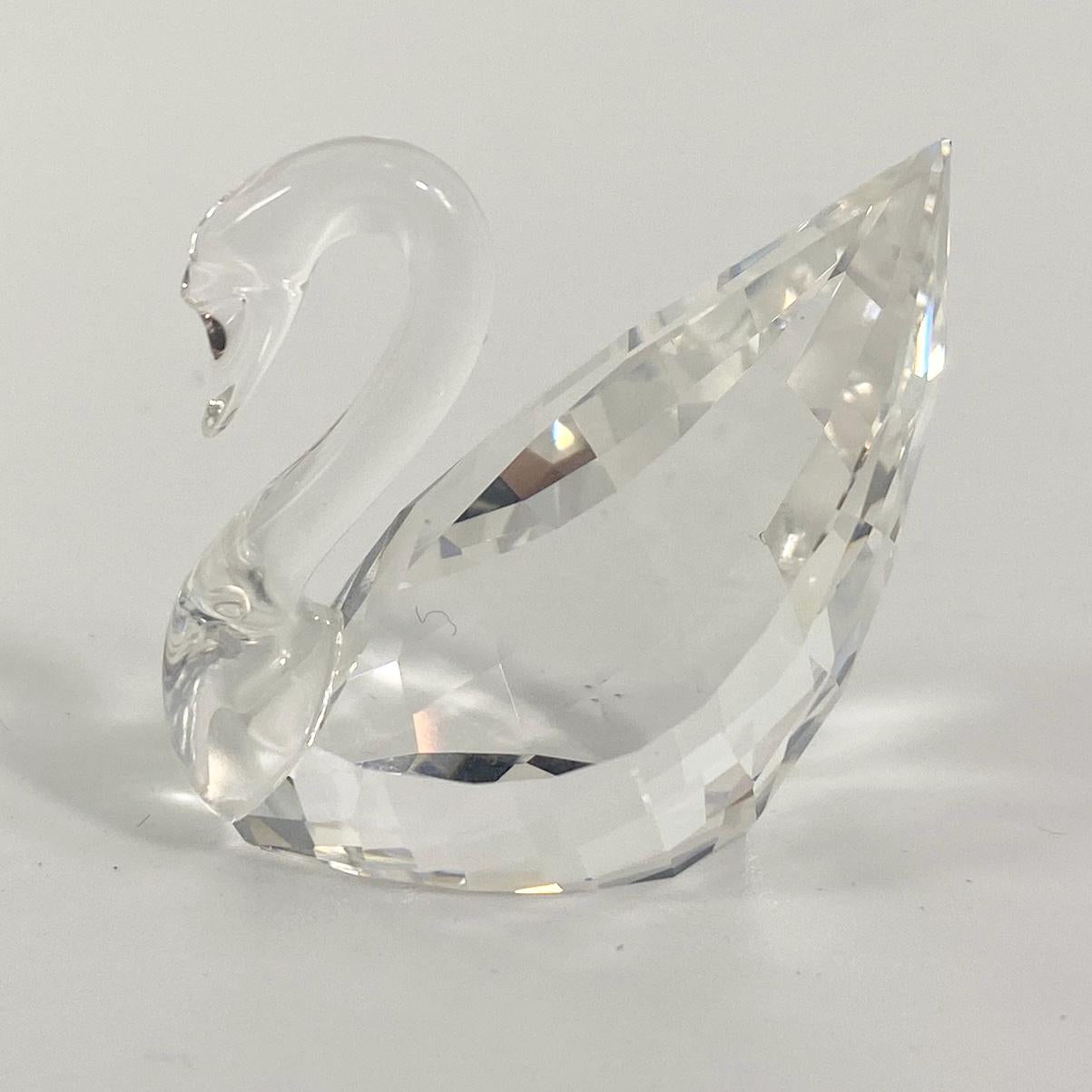 RARE Swarovski Crystal Miniature Centenary Swan 1995 SCS Renewal Gift Mint Boxed