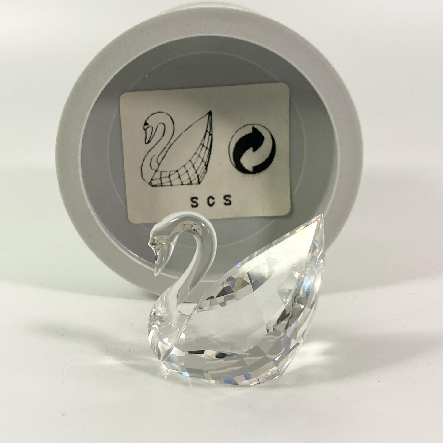 RARE Swarovski Crystal Miniature Centenary Swan 1995 SCS Renewal Gift Mint Boxed