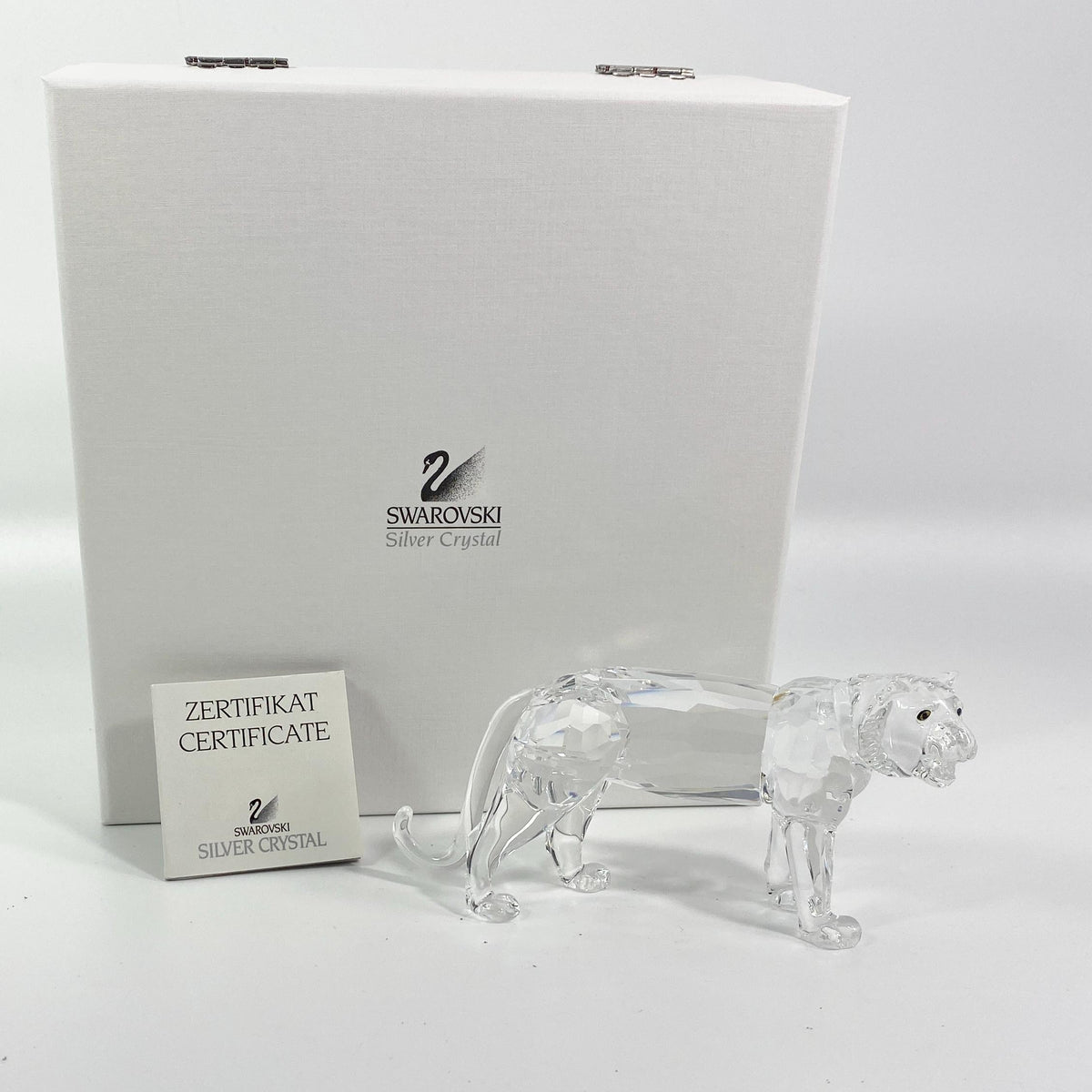 Swarovski  Crystal  endangered species large Tiger Figurine w/Original Box