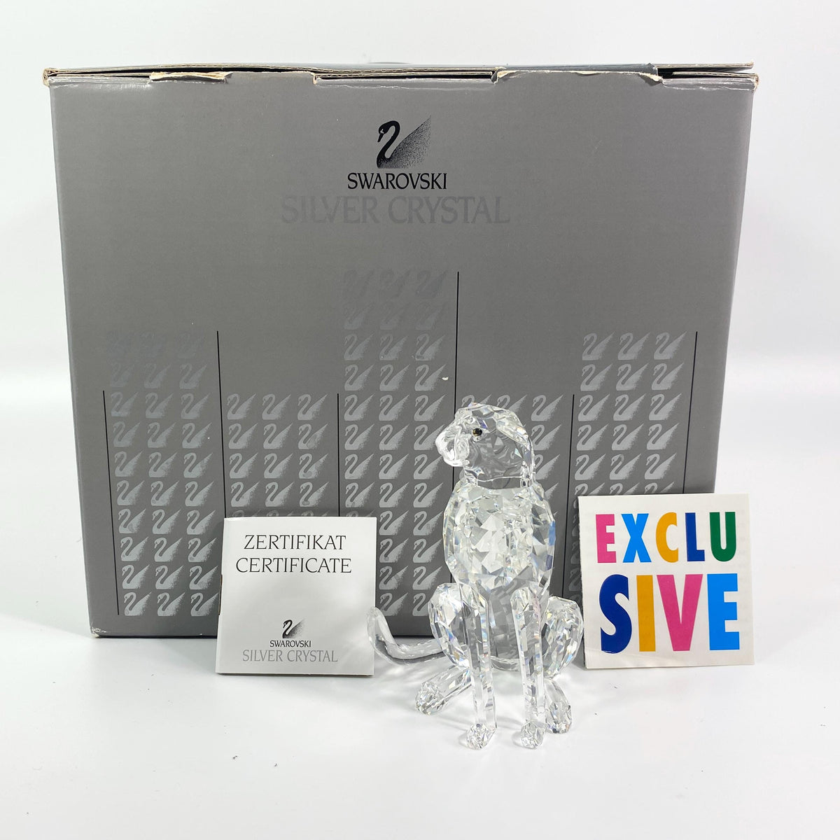 Swarovski Crystal CHEETAH #183225 African Wildlife 3.75” Tall Figurine With Box