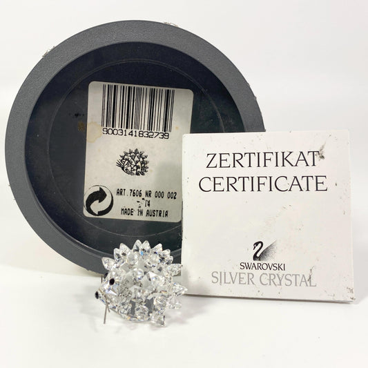 Swarovski silver Crystal small Hedgehog Retired with Box CoA