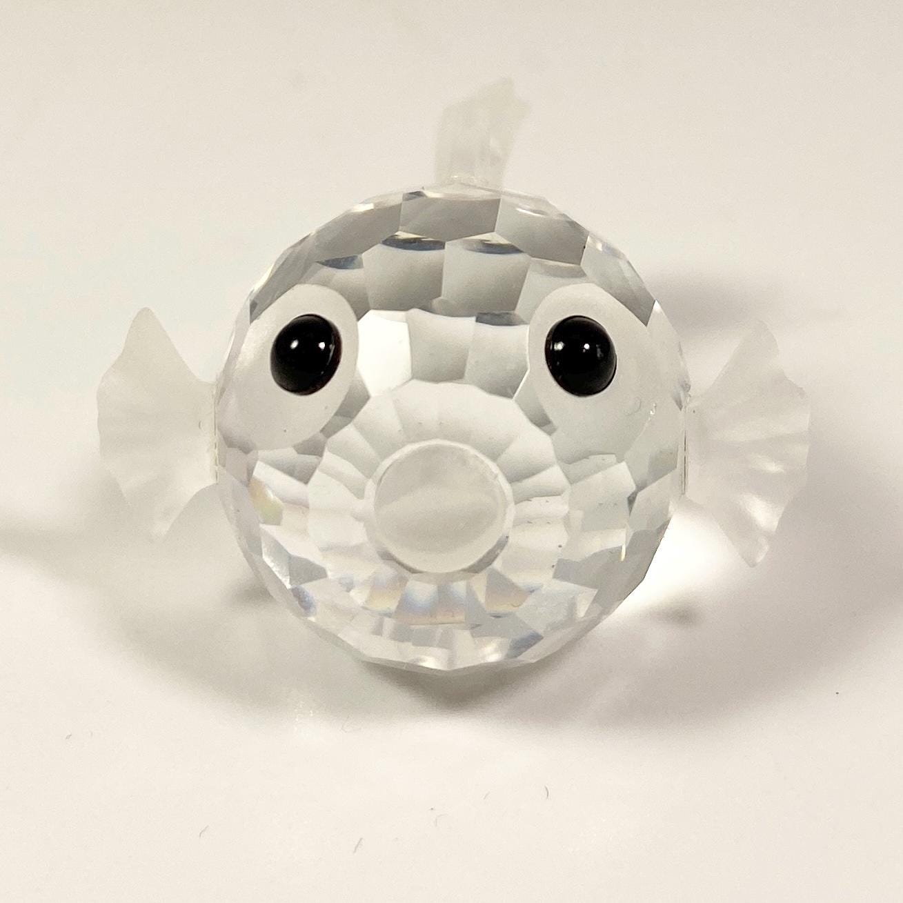 Swarovski Crystal Large Puffer fish Blowfish approx 2-1/2" Original Box CoA