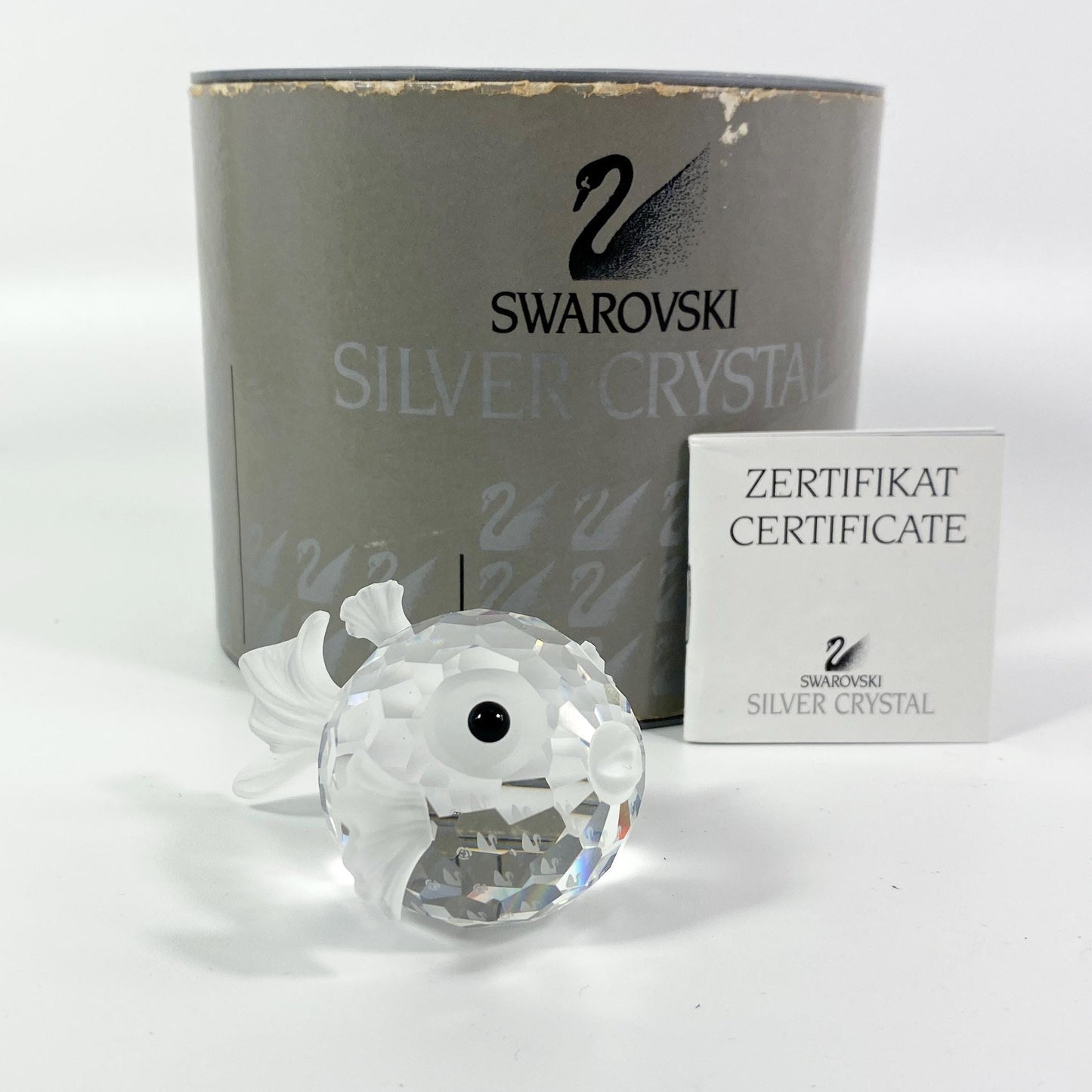 Swarovski Crystal Large Puffer fish Blowfish approx 2-1/2" Original Box CoA