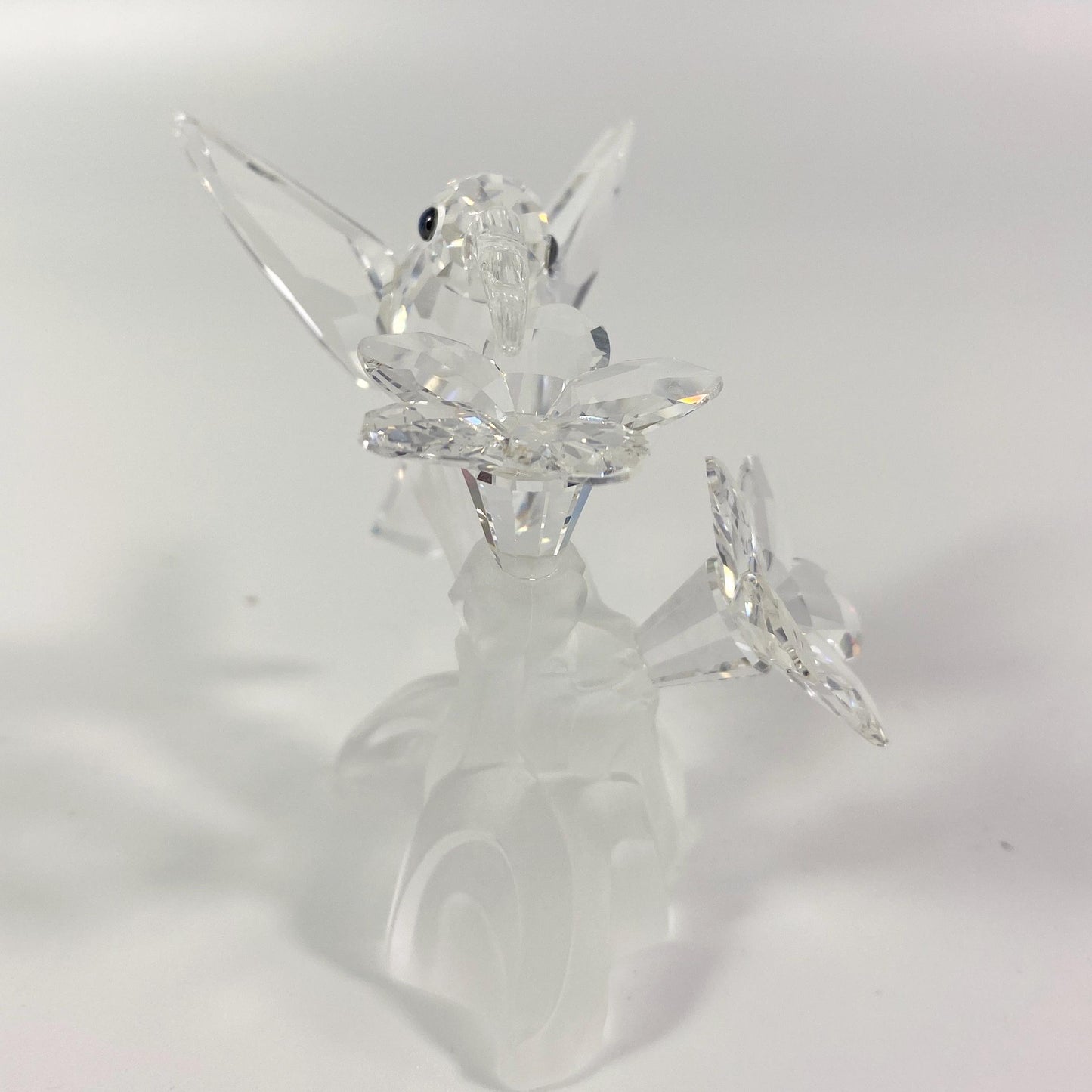 Vintage Swarovski Crystal Hummingbird and Flower Figurine 90's Retired