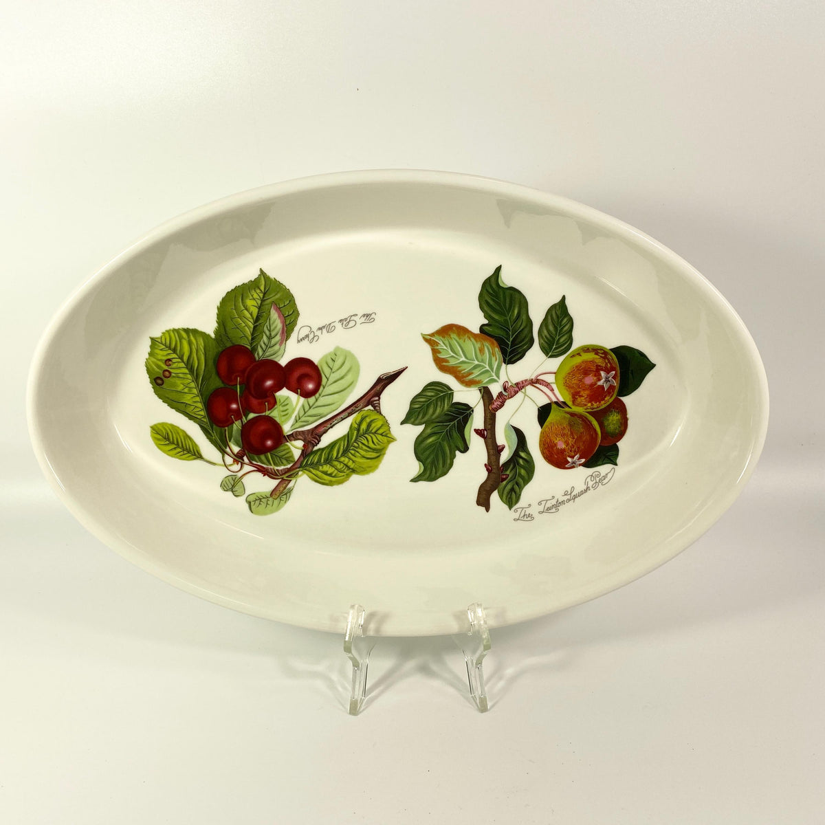 Portmeirion Pomona RARE Pear & Cherry  oval baking dish/platter  PLATTER 14”