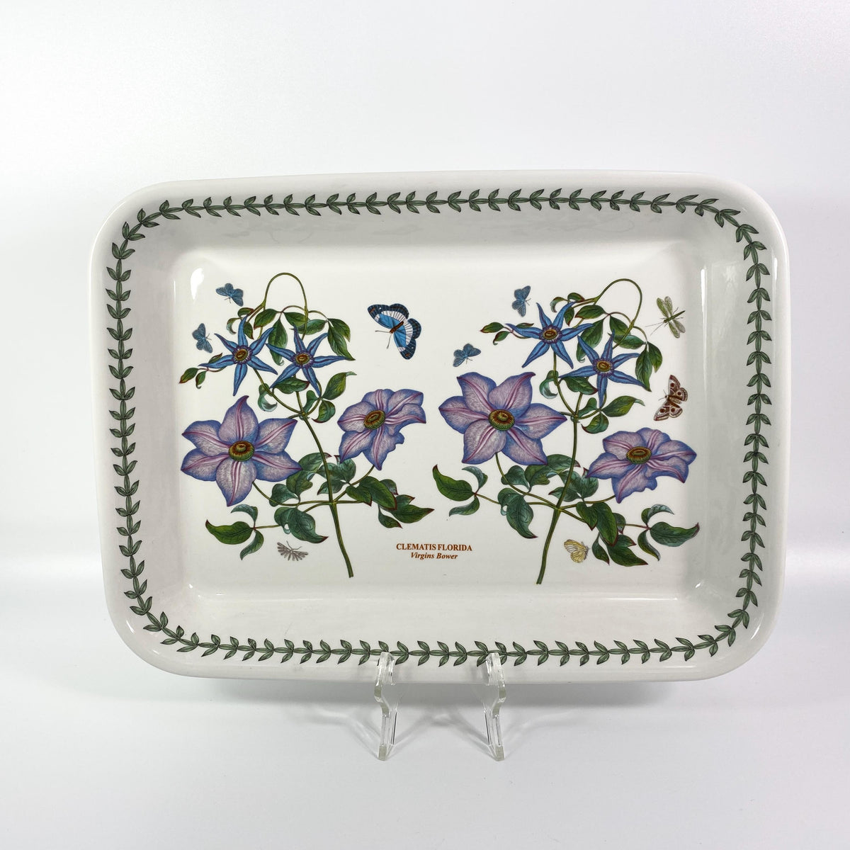 Portmeirion Botanic Garden Clematis Florida Lasagna Baker Baking Dish 14”