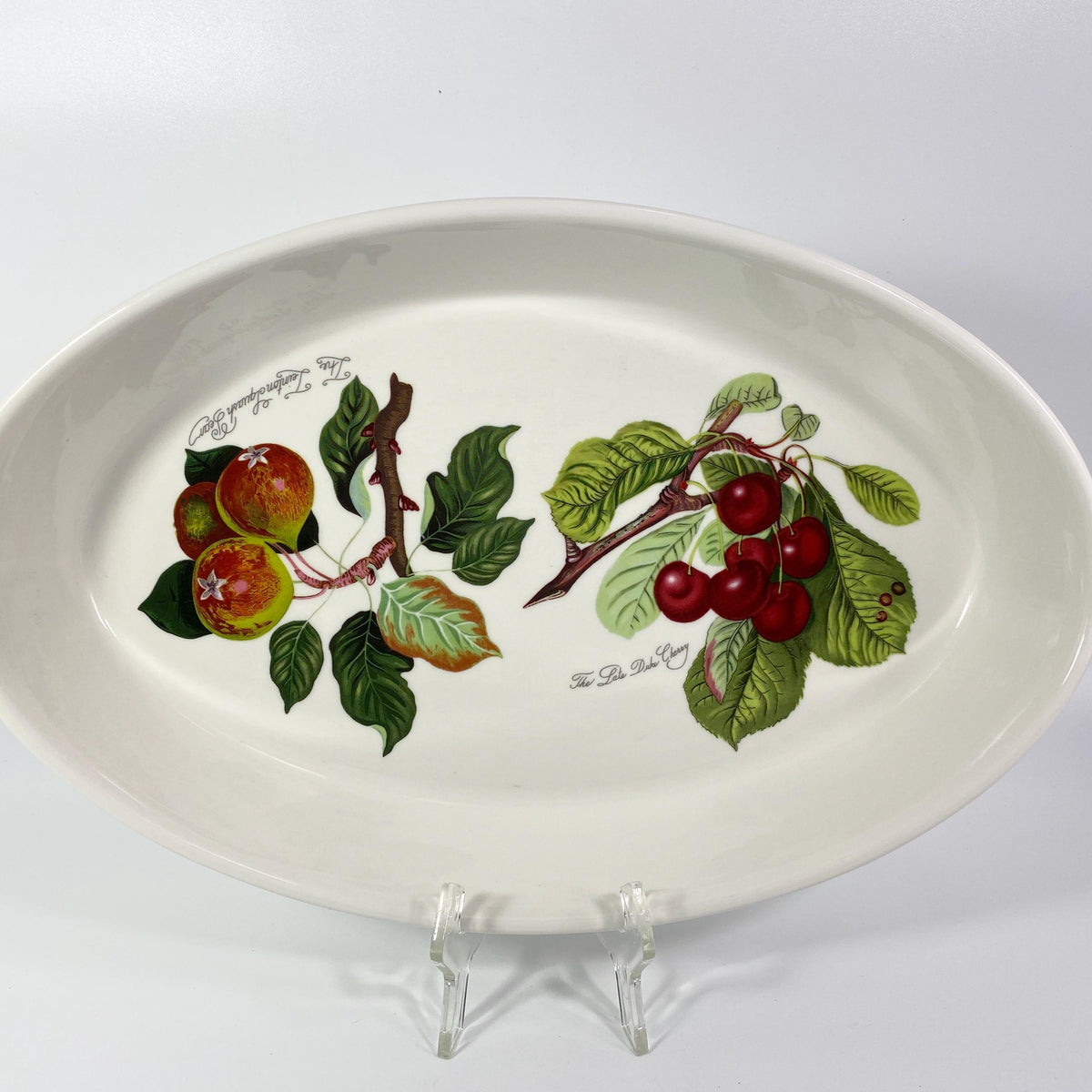 Portmeirion Pomona RARE Pear & Cherry  oval baking dish/platter  PLATTER 14”