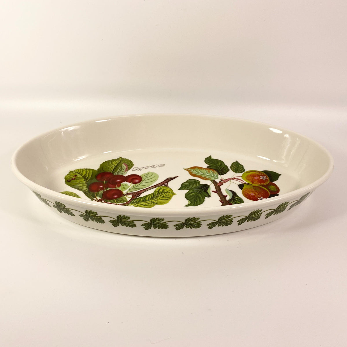 Portmeirion Pomona RARE Pear & Cherry  oval baking dish/platter  PLATTER 14”