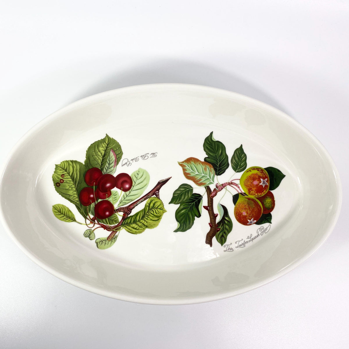 Portmeirion Pomona RARE Pear & Cherry  oval baking dish/platter  PLATTER 14”