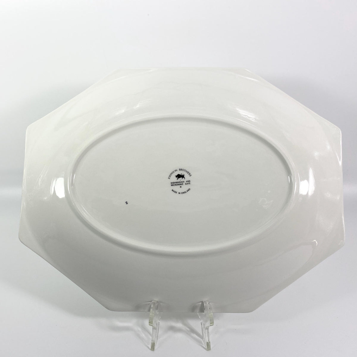 Johnson Bros Fresh Fruit Octagonal Serving Platter Plate Green Rim England