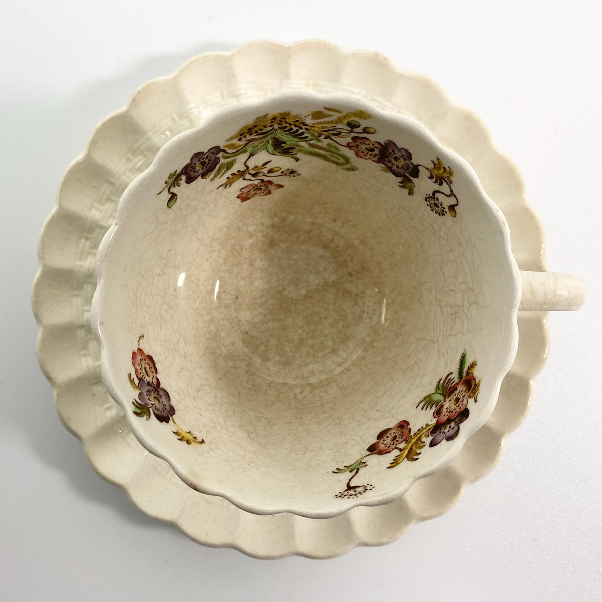 Copeland Spode  Espresso Cups & Saucer Wicker Lane Basket Weave England-Set of 2