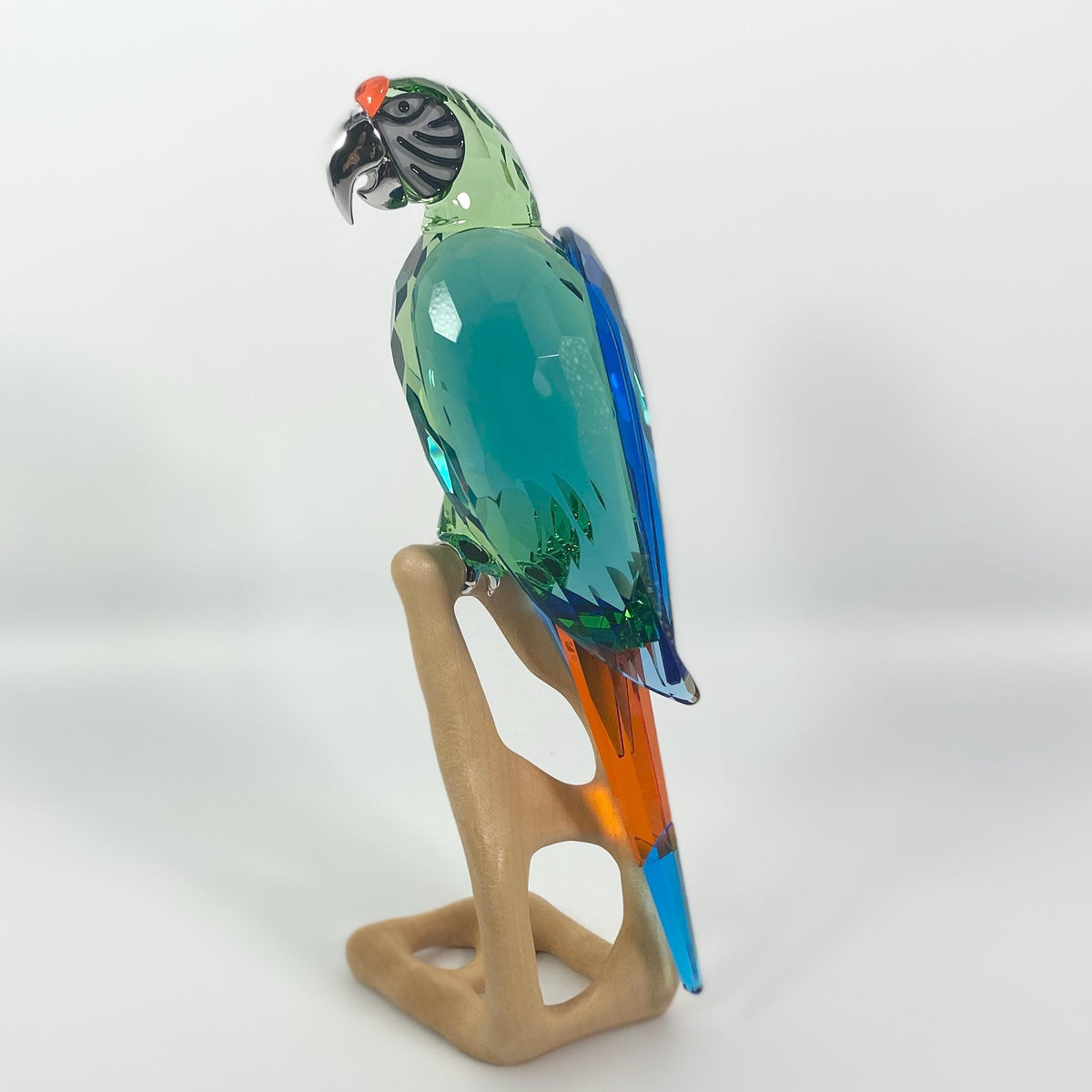 Swarovski Crystal Large Macaw Chrome Green Bird 685824 Retired MIB COA