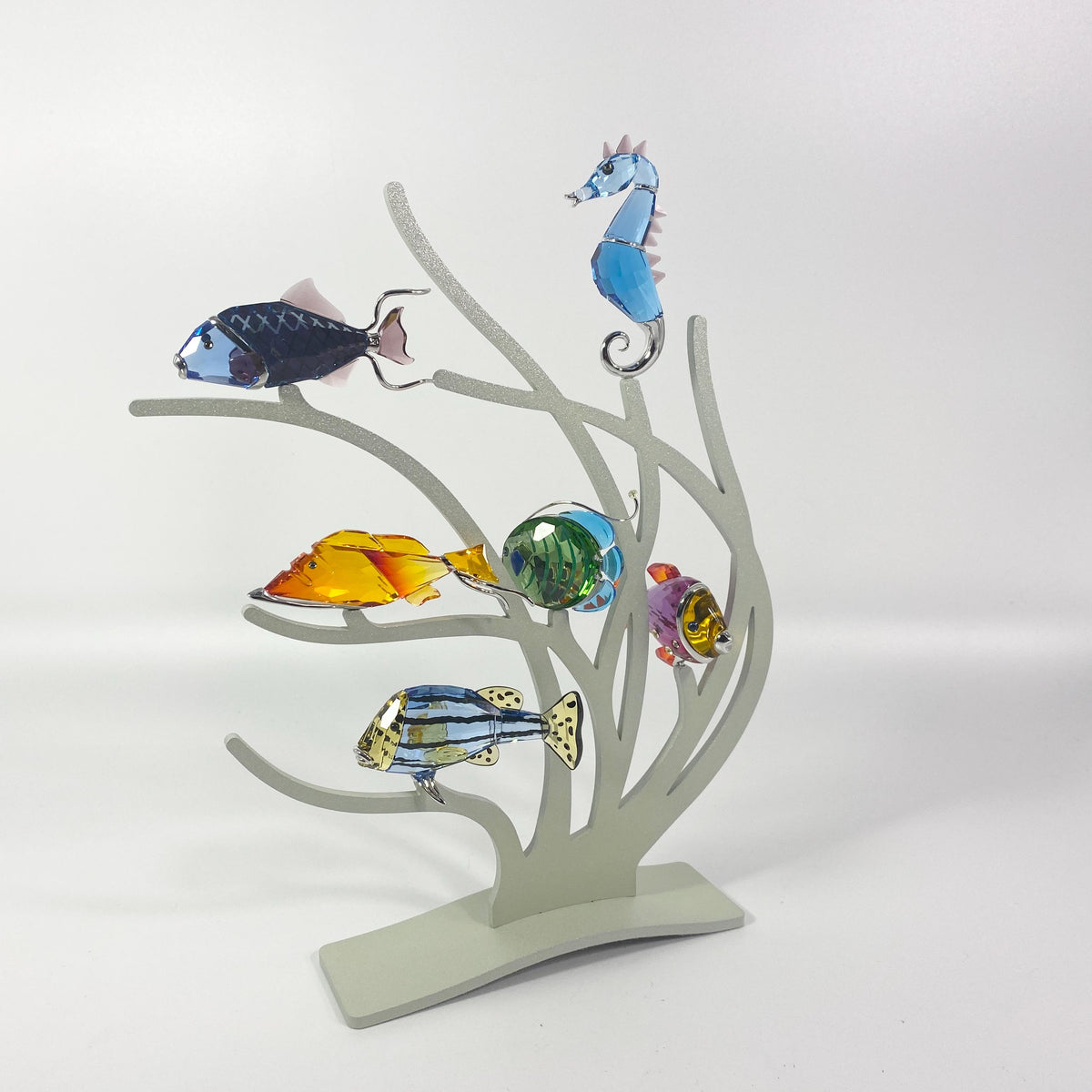 Swarovski- Coral Reef Display with 6 Exotic Fishes- Extremely RARE !!