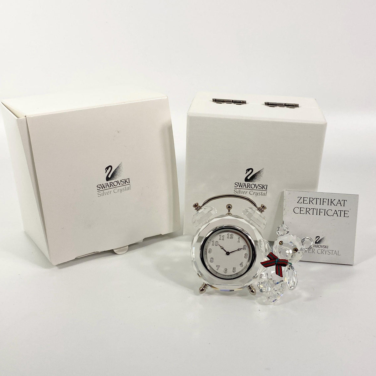 Swarovski crystal Kris Bear table clock (212687) , CoA Box original packaging-