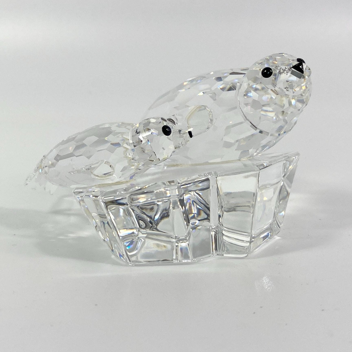 Swarovski "Save Me" Seals 1991 Annual Edition Large Crystal Figurine w/ Box CoA