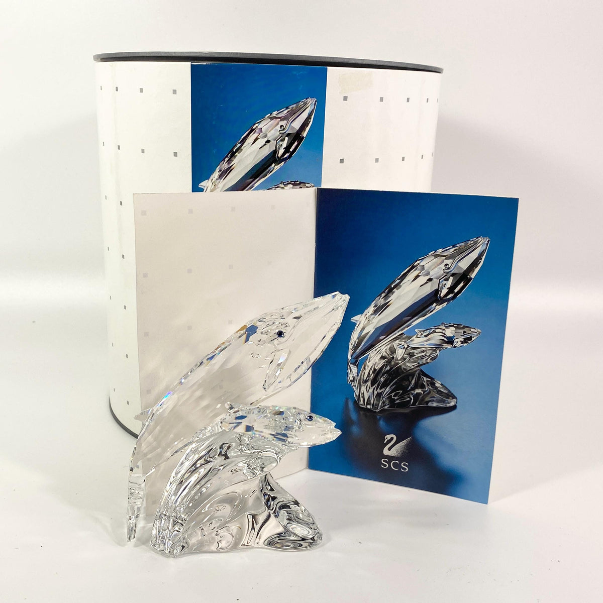 Swarovski Crystal “Care For Me” The Whales #164614 Retired - Original Box W/COA