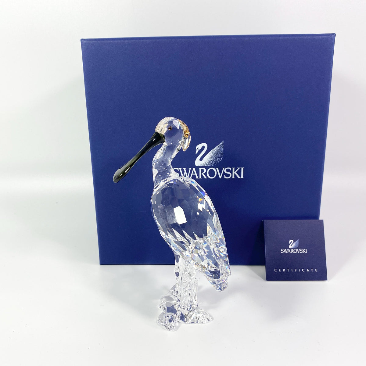 Swarovski Crystal Spoonbill large figurine Retired # 931746 Feathered Beauties 2008