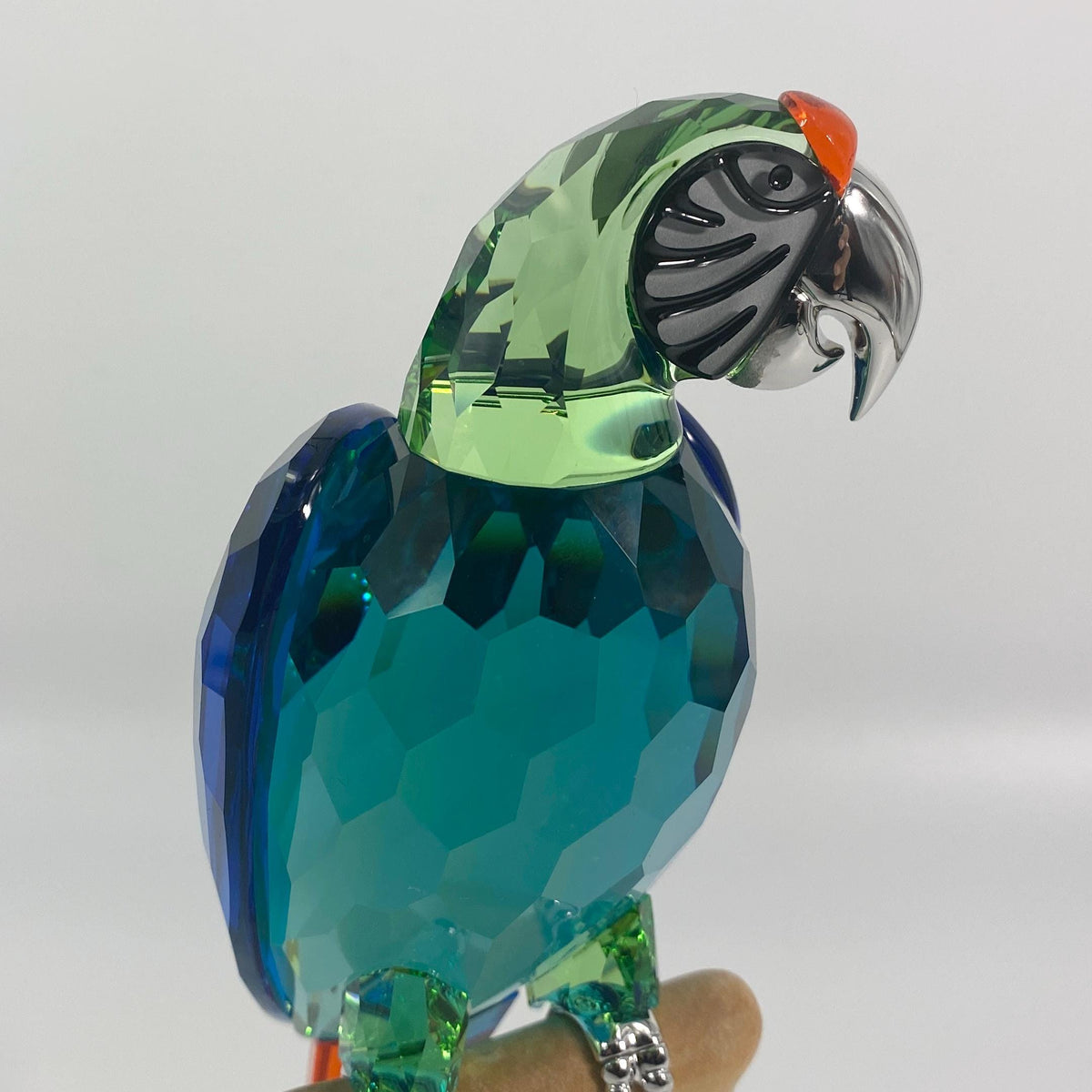 Swarovski Crystal Large Macaw Chrome Green Bird 685824 Retired MIB COA