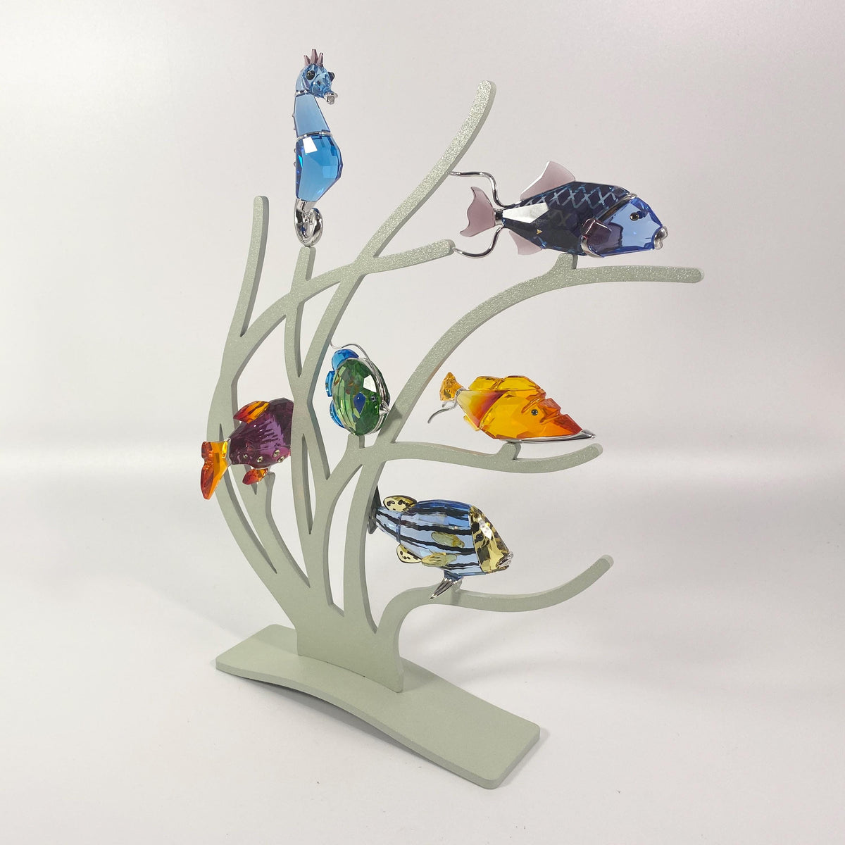 Swarovski- Coral Reef Display with 6 Exotic Fishes- Extremely RARE !!
