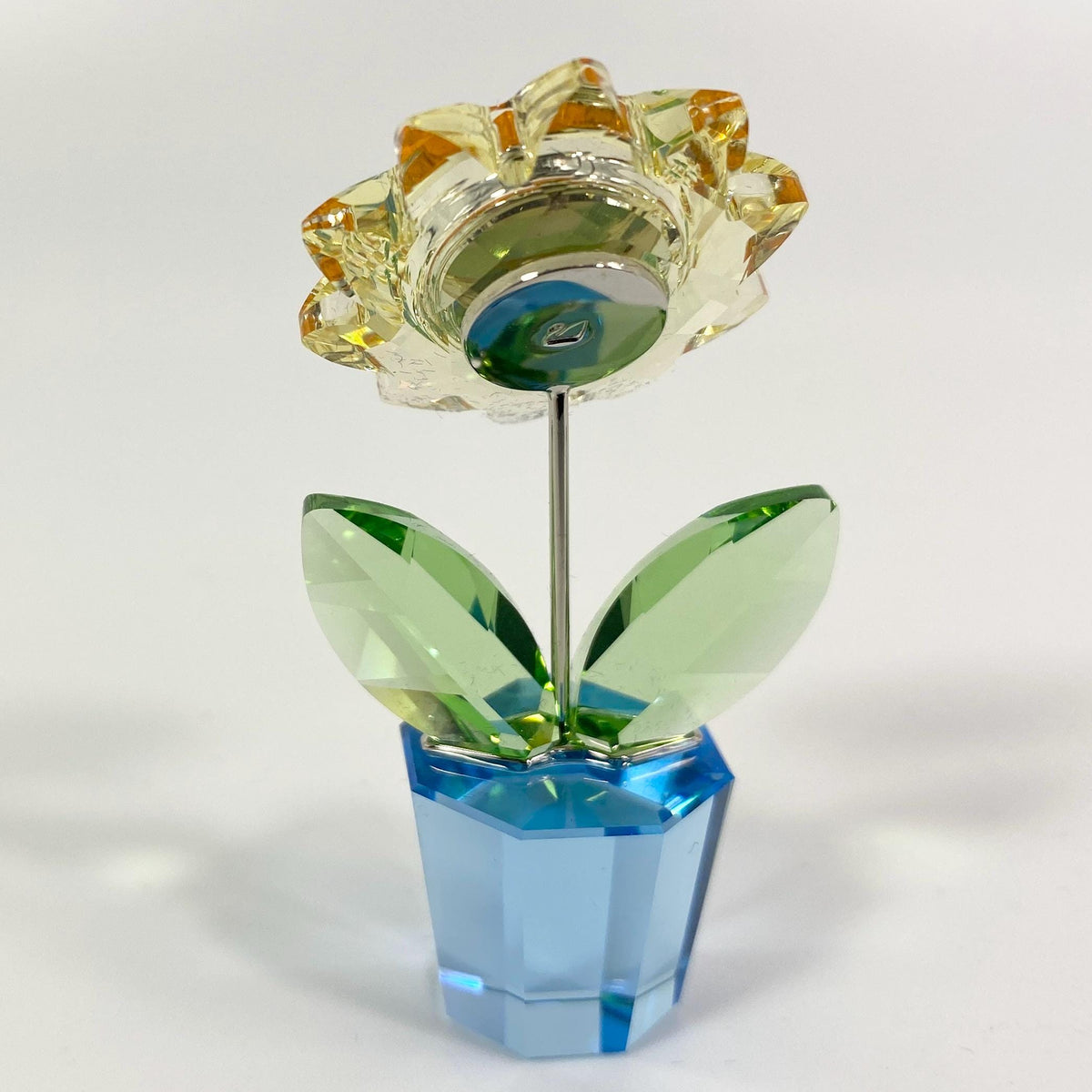 Swarovski Crystals Happy Flower Sunflower 2” Blue Pot #681738 Retired 1087No Box
