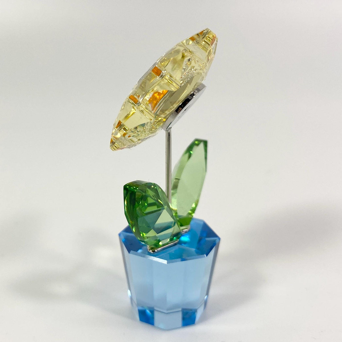 Swarovski Crystals Happy Flower Sunflower 2” Blue Pot #681738 Retired 1087No Box