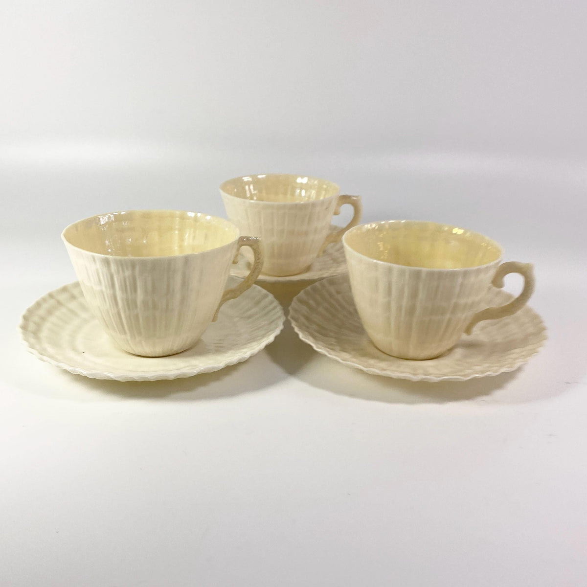Vintage Belleek Tridacna Teacup and saucer set Extremely Rare !!