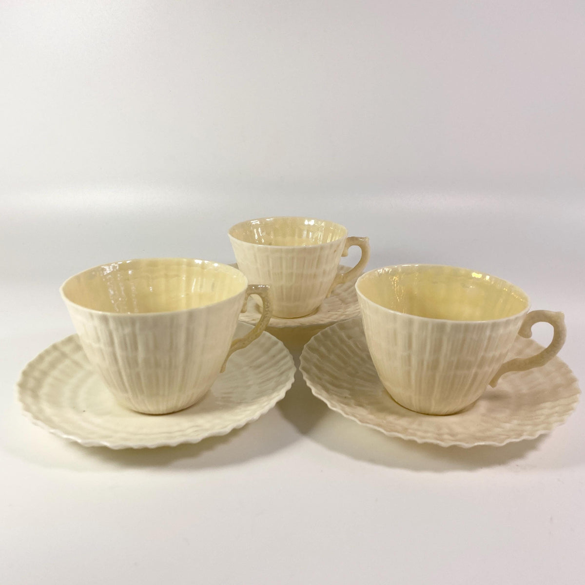 Vintage Belleek Tridacna Teacup and saucer set Extremely Rare !!