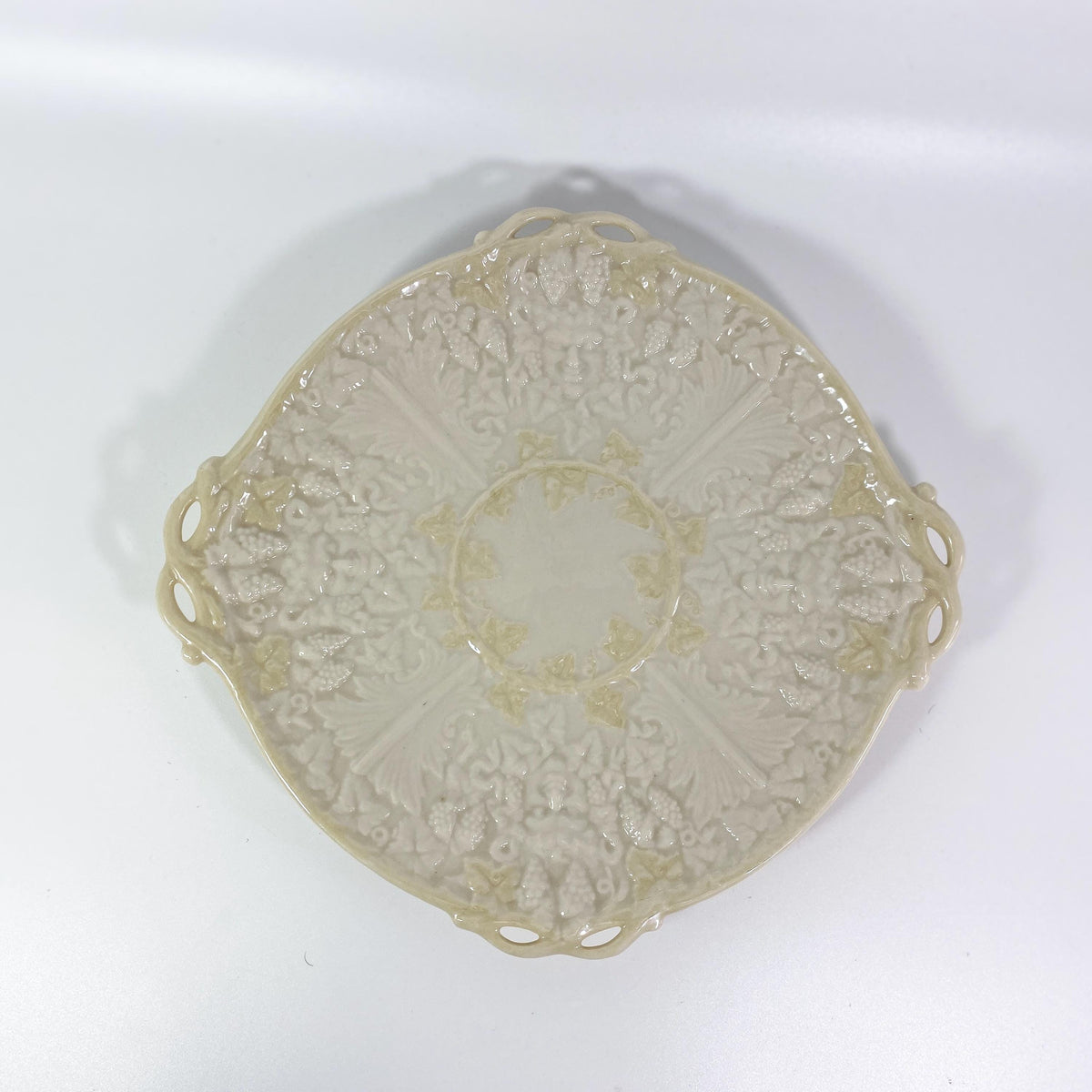 Antique Belleek Tea Cookie Plate/Platter Circa 1891 Black Mark