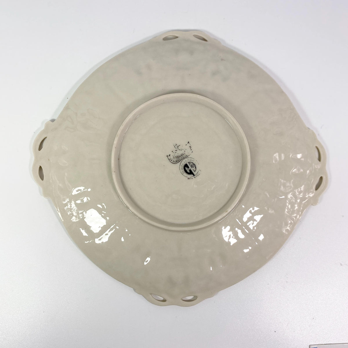 Antique Belleek Tea Cookie Plate/Platter Circa 1891 Black Mark