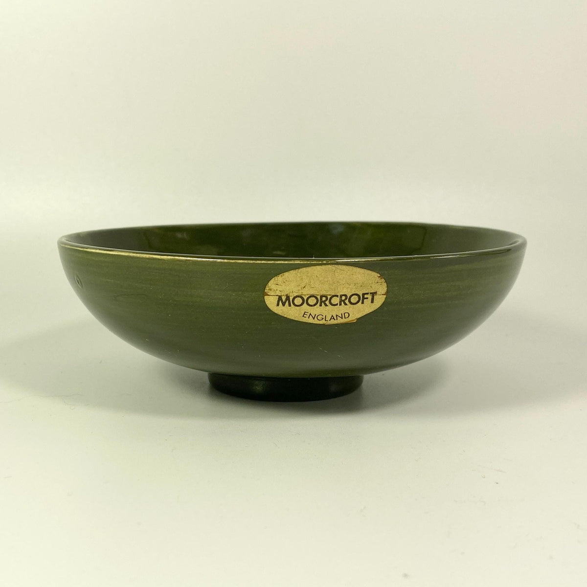 Moorcroft Hibiscus Bowl Green  Hand Painted  Vintage England