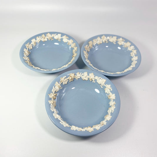 1950s Wedgwood Etruria and Barlaston 6 1/4 " cereal bowl cream on Lavender Set of 3