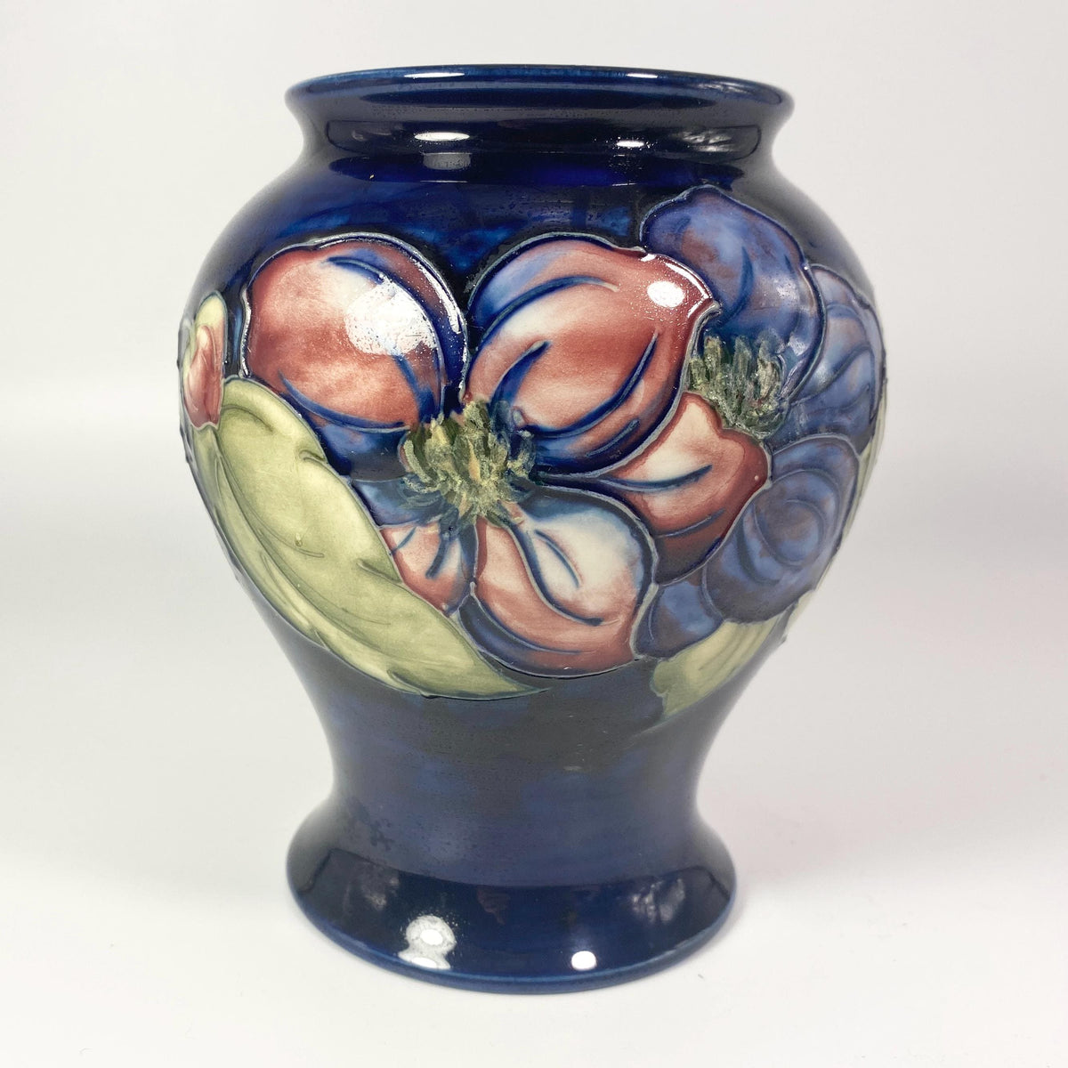 Moorcroft Pottery Pansy Vase Signature  on Bottom Made in England