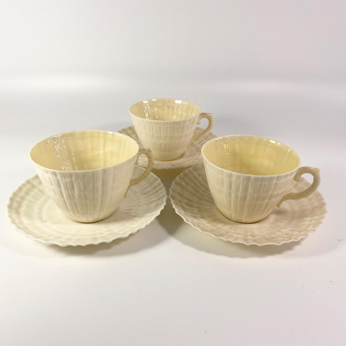 Vintage Belleek Tridacna Teacup and saucer set Extremely Rare !!