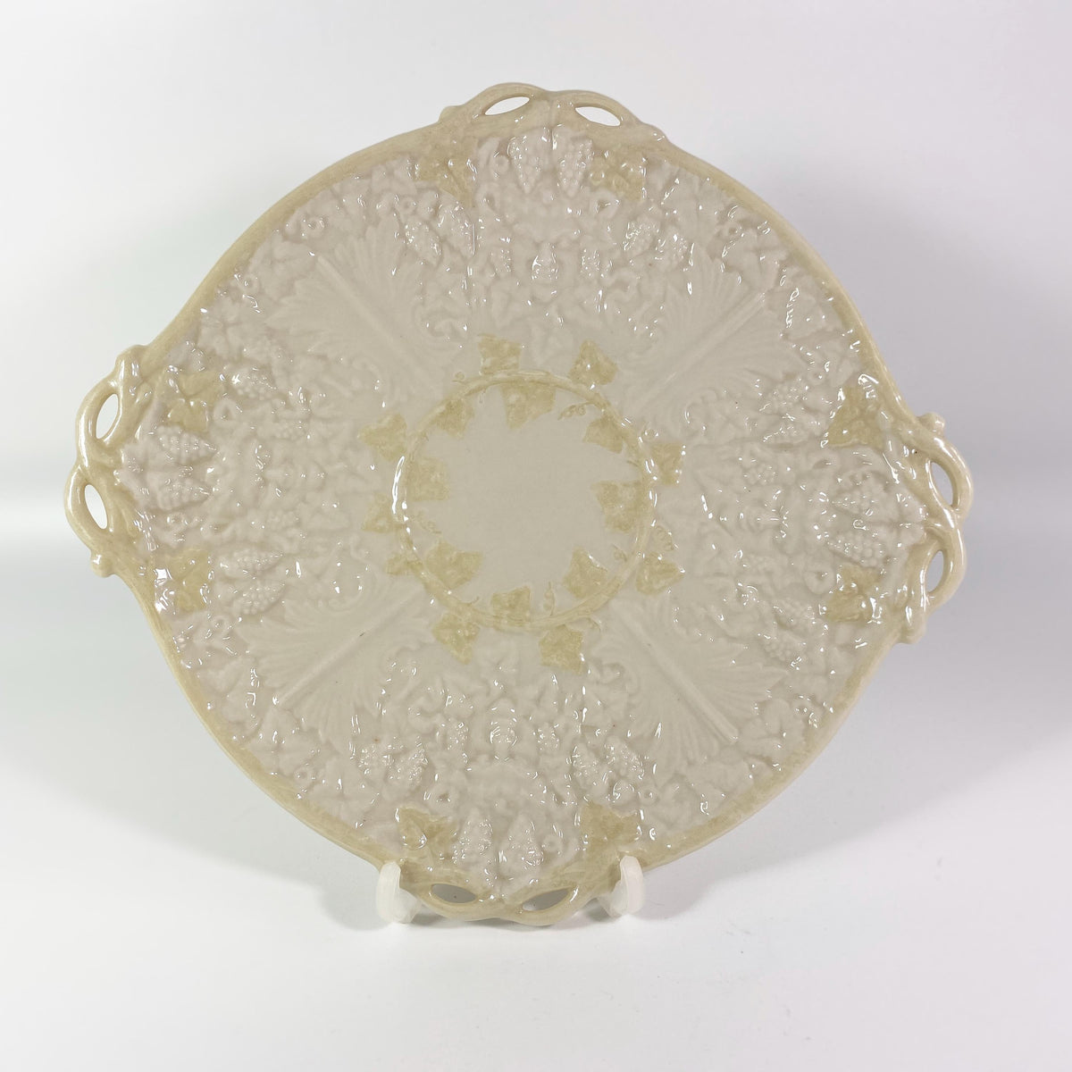 Antique Belleek Tea Cookie Plate/Platter Circa 1891 Black Mark