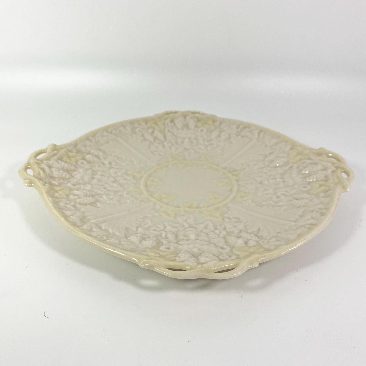 Antique Belleek Tea Cookie Plate/Platter Circa 1891 Black Mark
