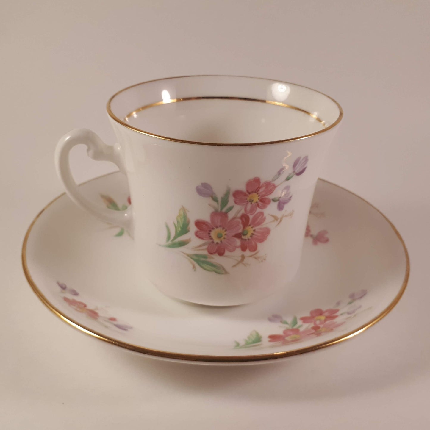 Vintage VALE Bone China ~ Pink & Purple Flowers 1551 ~ ENGLAND