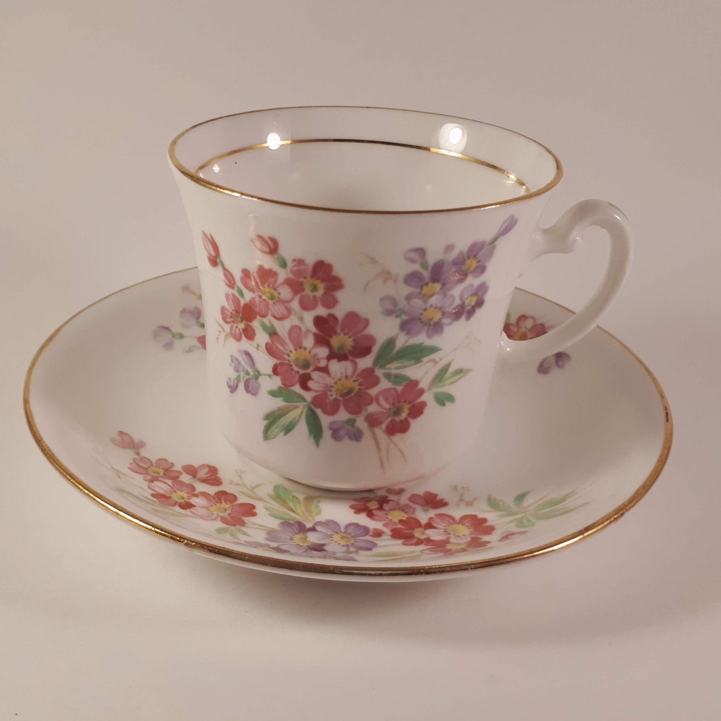 Vintage VALE Bone China ~ Pink & Purple Flowers 1551 ~ ENGLAND