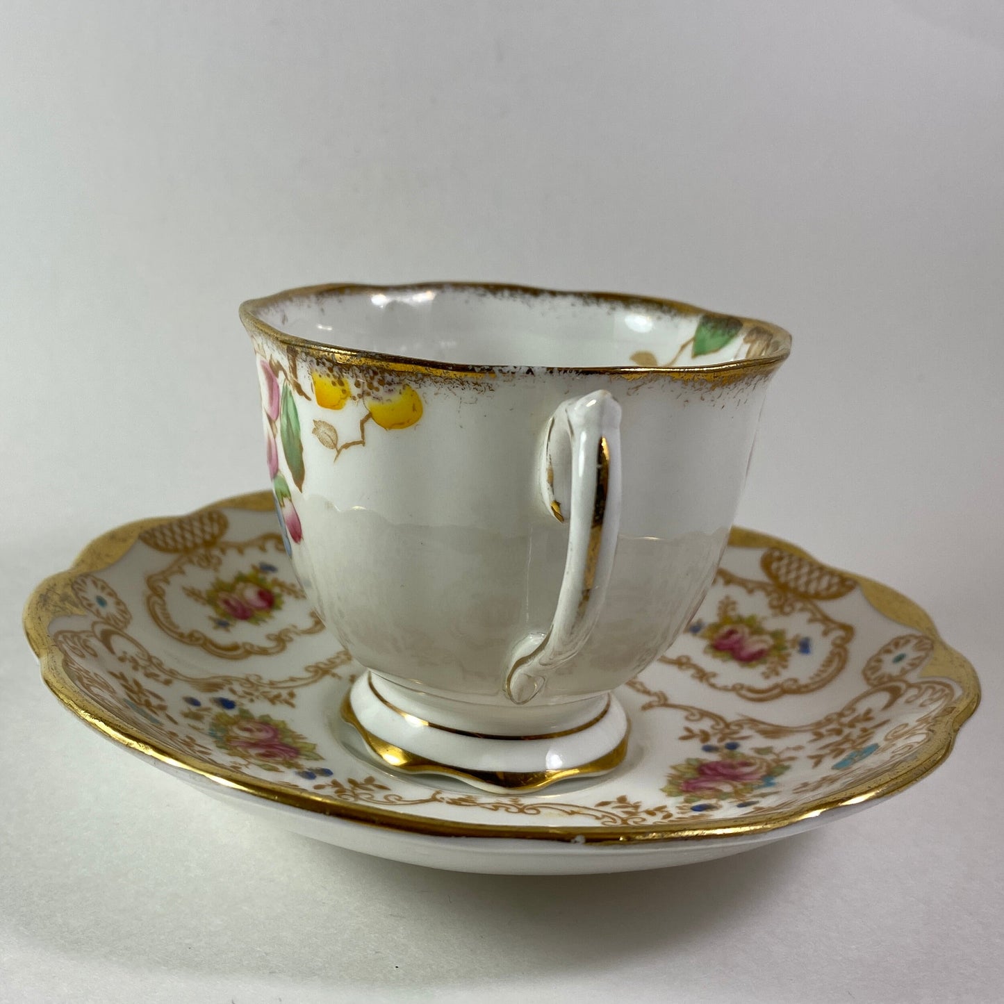 Vintage Royal albert pink floral with gold bone china teacup and saucer