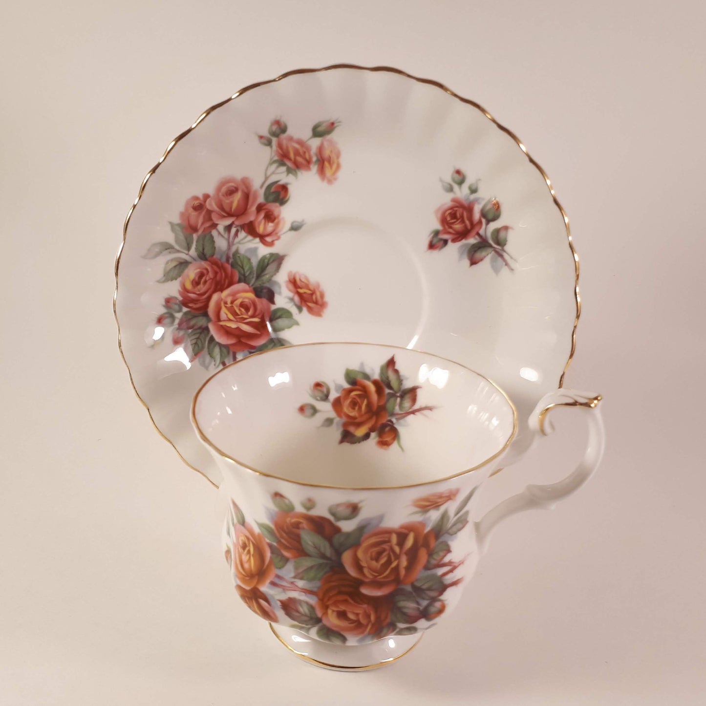 Royal Albert Bone China Centennial Rose teacup and saucer